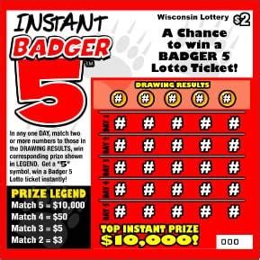 Wisconsin (WI) Badger 5 Lottery Results .